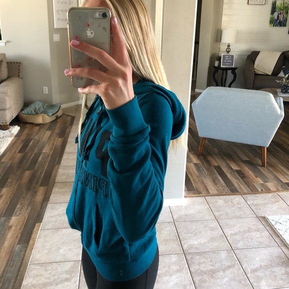 PINK VS teal zip up! Size S - Picture 4 of 6